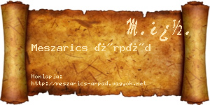 Meszarics Árpád névjegykártya
